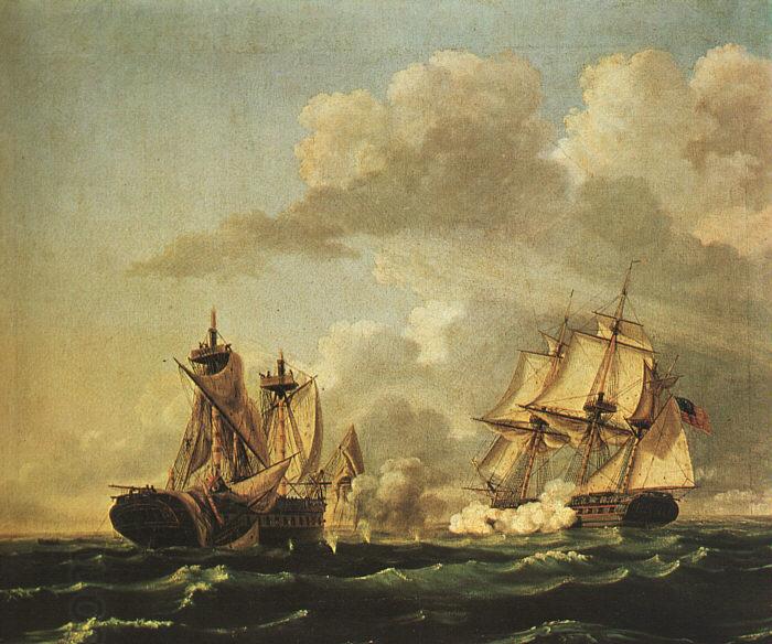 Birch, Thomas Naval Battle Between the United States and the Macedonian on Oct. 30, 1812, China oil painting art